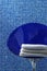 Blue bathroom closeup