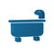 Blue Bathtub icon isolated on transparent background.