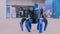 Blue battle robot spider