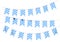 Blue bavarian party flags garland with checkered pattern isolated