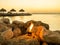 Blue Bay Beach Sunset - flame