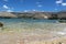 Blue bay from the sea surface