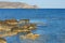 Blue beach summer landscape elafonisi beach crete greece covid-19 season holidays background modern high quality prints