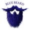 Blue beard classic jealous icon with detailed hair drawing