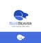 Blue beaver logo for business, organization or websites.