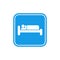 Blue Bed icon, symbol sleep, night hotel motel