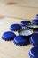 Blue Beer Bottle Tops for Home Brewing