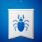 Blue Beetle deer icon isolated on blue background. Horned beetle. Big insect. White pennant template. Vector