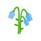 Blue bellflower icon, isometric 3d style