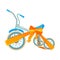 Blue bicycle in decorative wrapping ribbon with bow vector