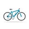 Blue bicycle flat icon. Bike Vector isolated on white background.