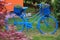 Blue bicycle garden decoration