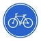 Blue bicycle lane sign