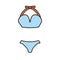 Blue bikini beach vacation icon