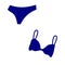 Blue bikini vector icon