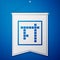Blue Bingo icon isolated on blue background. Lottery tickets for american bingo game. White pennant template. Vector