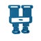 Blue Binoculars icon isolated on transparent background. Find software sign. Spy equipment symbol.