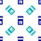 Blue Biologically active additives icon isolated seamless pattern on white background. Vector