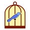 Blue Bird in a cage logo