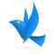 Blue bird ecology element. Vector illustration