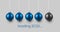 Blue and black Christmas baubles 2023 loading bar