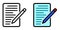 Blue and Black Color Cartoon checklist icon