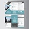 Blue black trifold Leaflet Brochure Flyer template design, book cover layout design, Abstract blue presentation templates