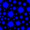 Blue on Black Virus Pattern Seamless Repeat Background
