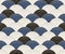 Blue, black and white seigaiha Japanese wave pattern.