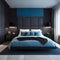 The Blue Black Wonder: Modern Minimalist Bedroom Interior Design