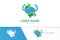 Blue bladder and leaves logo. Premium ecological urinary tract logotype.