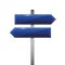 Blue blank direction signpost sign arrow left and right