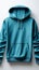 Blue blank mens hoodie template from two sides, ready for custom design