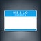 Blue blank tag sticker HELLO my name is