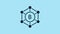 Blue Blockchain technology Bitcoin icon isolated on blue background. Abstract geometric block chain network technology