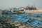 Blue boats in Essaouira port