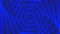 Blue bold spin hexagon star simple flat geometric on dark grey black background loop. Hexagonal spinning radio waves endless