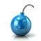 Blue bomb icon 3d illustration