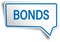 Blue bonds modern speech bubble tag web icon