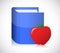 Blue book and red apple education concept