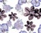 Blue Botanical Decor. Gray Orchid Textile. Navy Hibiscus Foliage. Flower Textile. Watercolor Backdrop. Seamless Design. Pattern Ba