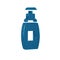 Blue Bottle of liquid antibacterial soap with dispenser icon isolated on transparent background. Antiseptic