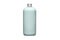 Blue bottle with metal aluminum cap isolated on white background. Cosmetic bottle with dispenser liquid container for