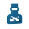 Blue Bottle with potion icon isolated on transparent background. Flask with magic potion. Happy Halloween party.