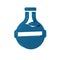 Blue Bottle with potion icon isolated on transparent background. Flask with magic potion. Happy Halloween party.