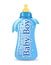 Blue bottle with ribbon on isolated background. Child bottels. Vector illustration