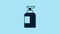 Blue Bottle of shampoo icon isolated on blue background. 4K Video motion graphic animation