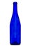 Blue bottle of wine. Vertically standing wine bottle