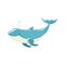 Blue Bottlenose Dolphin Jumping For Entertainment Show, Realistic Aquatic Mammal Vector Drawing