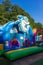 Blue bounce house